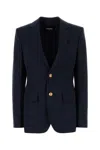 Dsquared2 Wool Blazer With Button Cuffs And Chest Pocket In Blue