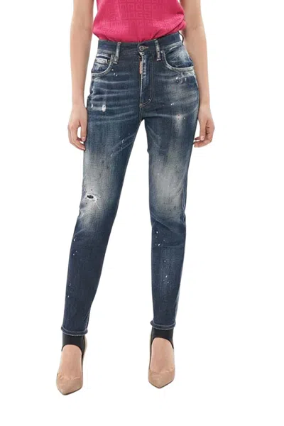 Dsquared2 Blue Skinny High Rise Jeans