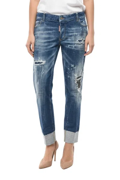 Dsquared2 Blue Skinny Low Rise Jeans