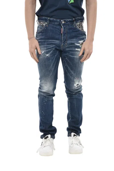Dsquared2 Blue Skinny Mid Rise Jeans