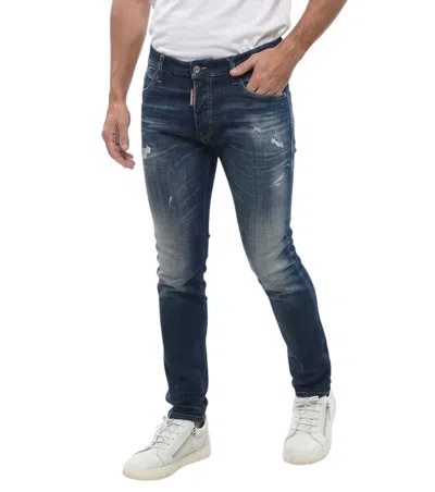 Dsquared2 Blue Skinny Mid Rise Jeans