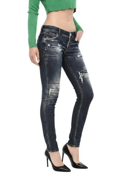 Dsquared2 Blue Skinny Mid Rise Jeans