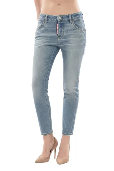 Dsquared2 Blue Skinny Mid Rise Jeans