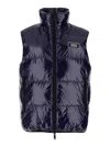 Dsquared2 Blue Sleeveless Down Jacket With Dsq2 Logo Patch