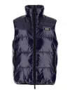 Dsquared2 Blue Sleeveless Down Jacket With Dsq2 Logo Patch In Blue