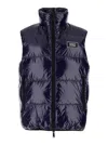 Dsquared2 Blue Sleeveless Down Jacket With Dsq2 Logo Patch In Multicolor