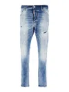 Dsquared2 Blue Slim Fit Distressed Jeans In Blue