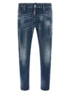 Dsquared2 Blue Slim Low Rise Jeans In Blue