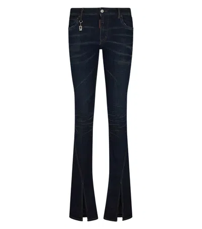 Dsquared2 Icon-charm Flared Jeans In Blue