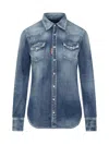 Dsquared2 Blue Slim Solid Shirt In Blue