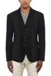 Dsquared2 Blue Solid Notched Lapel Blazer In Yellow
