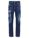Dsquared2 Straight Jeans With A Lived-in Effect In Blue