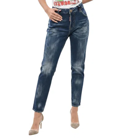 Dsquared2 Blue Straight High Rise Jeans