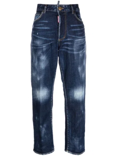 DSQUARED2 BLUE STRAIGHT LEG JEANS
