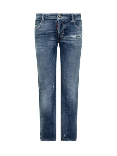 Dsquared2 Blue Straight Mid Rise Jeans