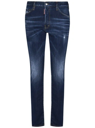 Dsquared2 Blue Stretch Cotton Denim Jeans In Black