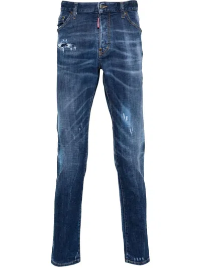 Dsquared2 Blue Stretch-cotton Jeans In Blu Denim