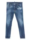 Dsquared2 Slim-fit Distressed Blue Denim Jeans In Blue