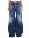 Dsquared2 Wide Leg Denim Traveller Jeans In Blue