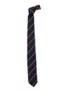 Dsquared2 Men Blue Tie With All-over Striped Motif In Silk Man In Blue
