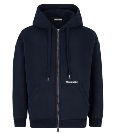 DSQUARED2 MEN BLUE SWEAT JACKET, XS LUXURY JACKETS FOR MEN DARVEYS