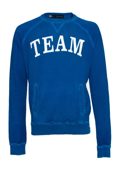Dsquared2 , Blue Sweater With Text. In Black