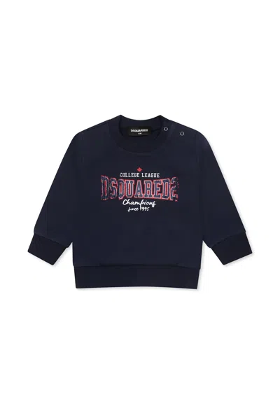 Dsquared2 Blue Sweatshirt For Baby Boy With Logo