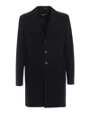 Dsquared2 Blue Techno Wool Single-breasted Coat In Blue