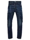 Dsquared2 Blue Jeans With Belt Loops And Logo Patch On The Rear In Blue