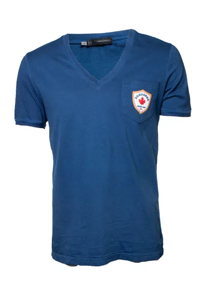 Dsquared2 , Blue V-neck T-shirt