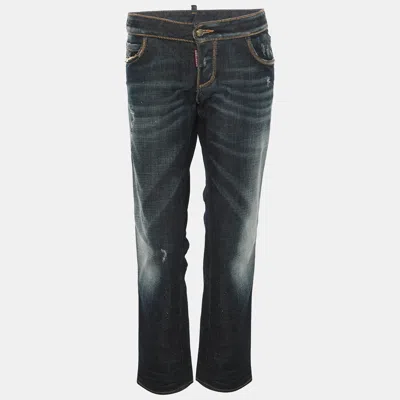 Pre-owned Dsquared2 Blue Washed Denim Chain Link Jeans M