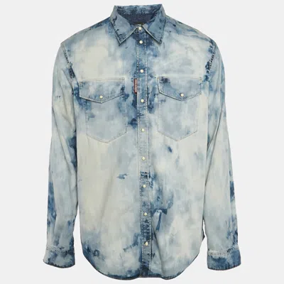 Pre-owned Dsquared2 Blue Washed Denim Long Sleeve Shirt Xl
