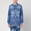 Dsquared2 Tailored Denim Shirt With Vintage Wash In Blue