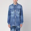 Dsquared2 Tailored Denim Shirt With Vintage Wash In Blue