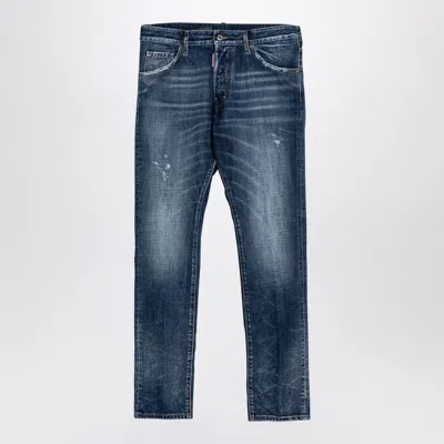 DSQUARED2 BLUE WASHED-OUT DENIM JEANS