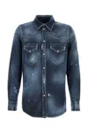 Dsquared2 Blue Western Stretch Shirt In Blue