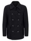 Dsquared2 Wool Coat With Button Detailing And Pockets In Black