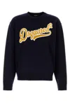 Dsquared2 Wool Sweater Featuring Ribbed Cuffs And Hem In Blue