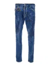 Dsquared2 Distressed Straight-leg Jeans In Navy Blue