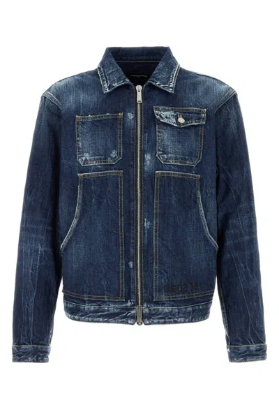 DSQUARED2 BLUE ZIPPERED DENIM JACKET