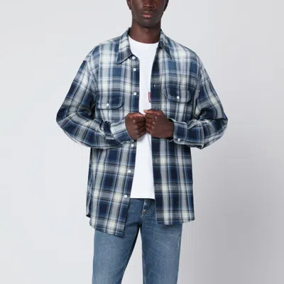 DSQUARED2 BLUE/WHITE CHECK PATTERNED SHIRT