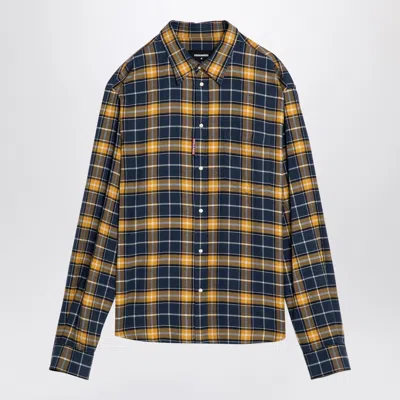 DSQUARED2 DSQUARED2 BLUE/YELLOW CHEQUERED SHIRT