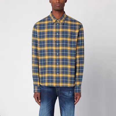 DSQUARED2 BLUE/YELLOW CHEQUERED SHIRT