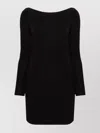 Dsquared2 Boat Neck Mini Dress With Long Sleeves In Black