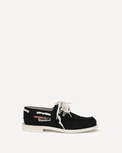 Dsquared2 Boat Shoes In Black