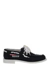 Dsquared2 D2 X Magliano Black Loafers With Logo Patch On The Side And Front Laces In Cotton Man In Black