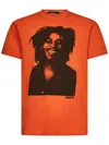 Dsquared2 Cotton Crew-neck T-shirt With Print In Orange
