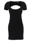 Dsquared2 Black Stretch Wool Blend Mini Dress In Black