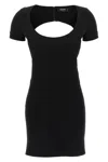 Dsquared2 Black Stretch Wool Blend Mini Dress In Black