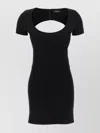 Dsquared2 Black Stretch Wool Blend Mini Dress In Black